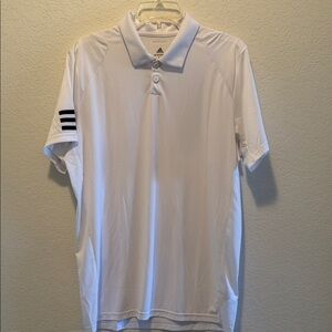 Adidas Men's Classic White Polo with Black Stripes